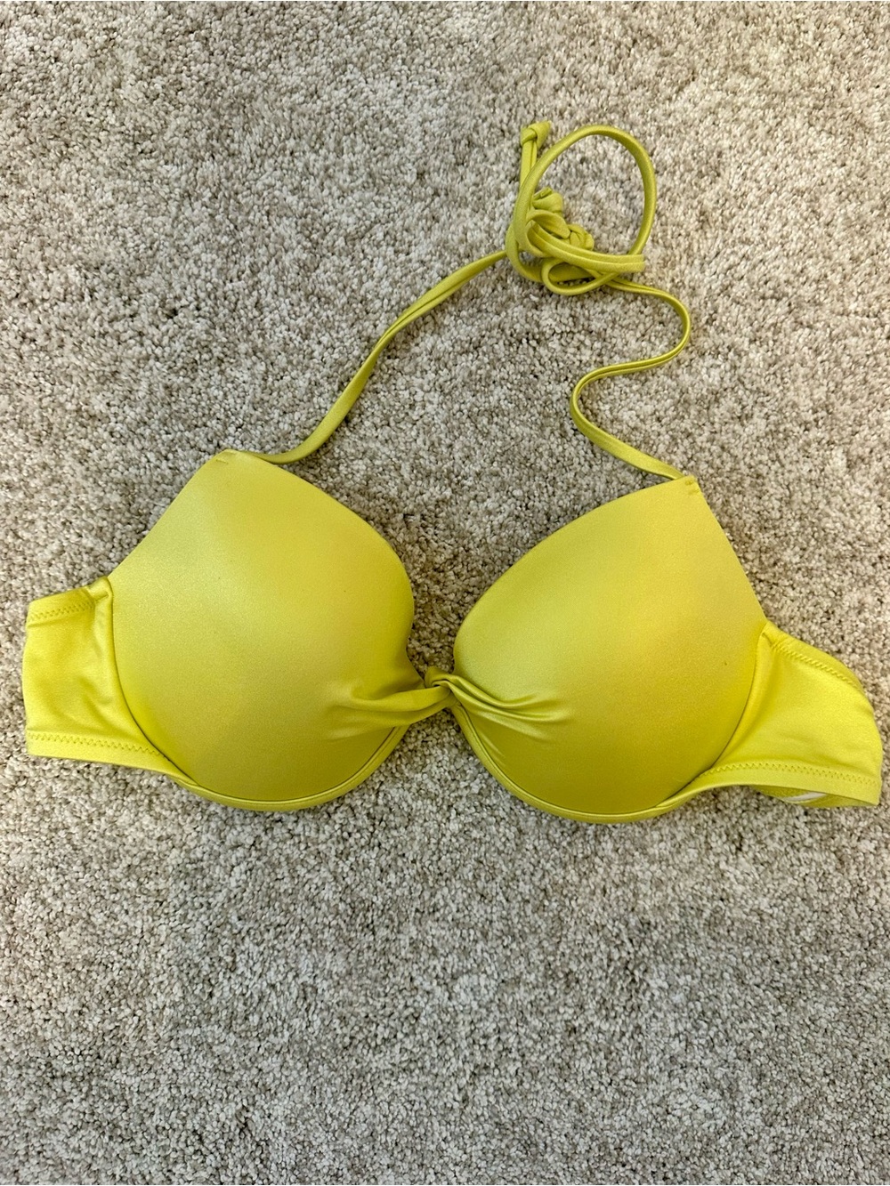 Victoria's Secret Bright Yellow Halter Bikini Top